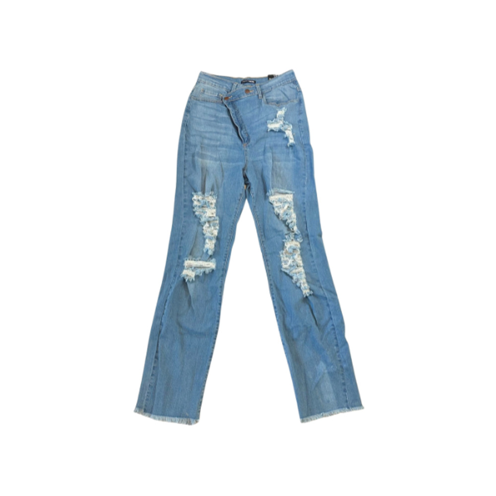 Fashion Nova Jeans Juniors Size 11 Don’t Get Crossed Over Slouch Fit Distressed